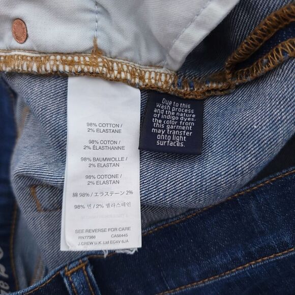 J.Crew Indigo Denim Blue Raw Hem Cut Off Blue Shorts Womens Size 26 A0813 - Picture 8 of 8